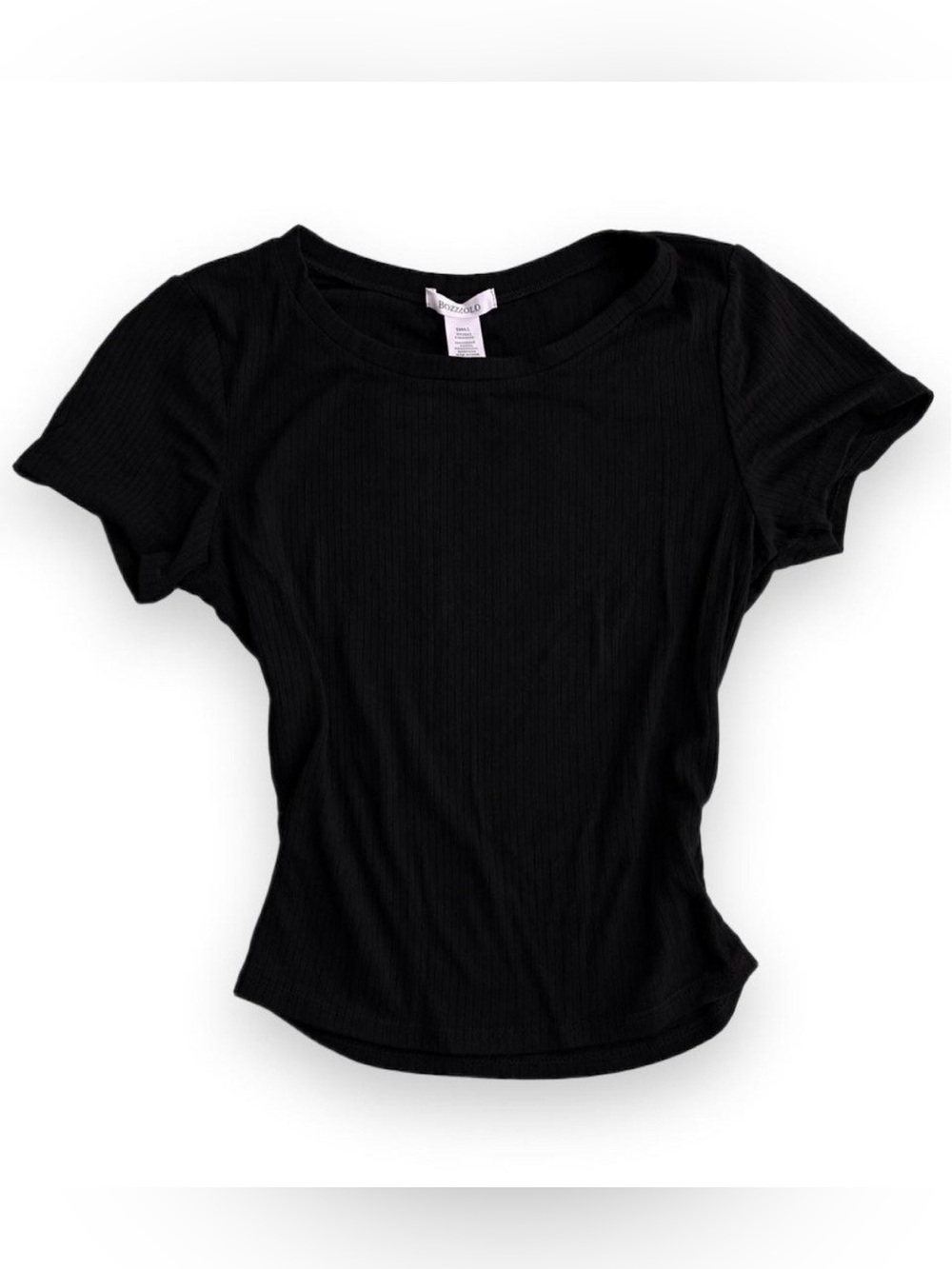 Bozzolo Black Ribbed Baby Tee Shirt